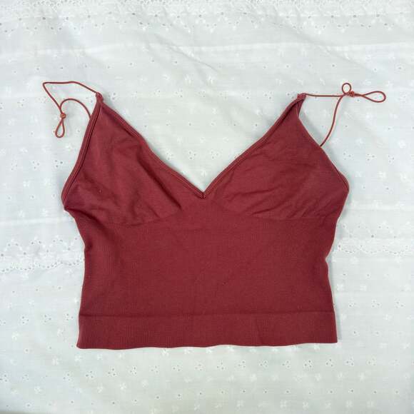 Free People Tops - Intimately Free People V-Neck Cami Top Seamless Ribbed Red M/L